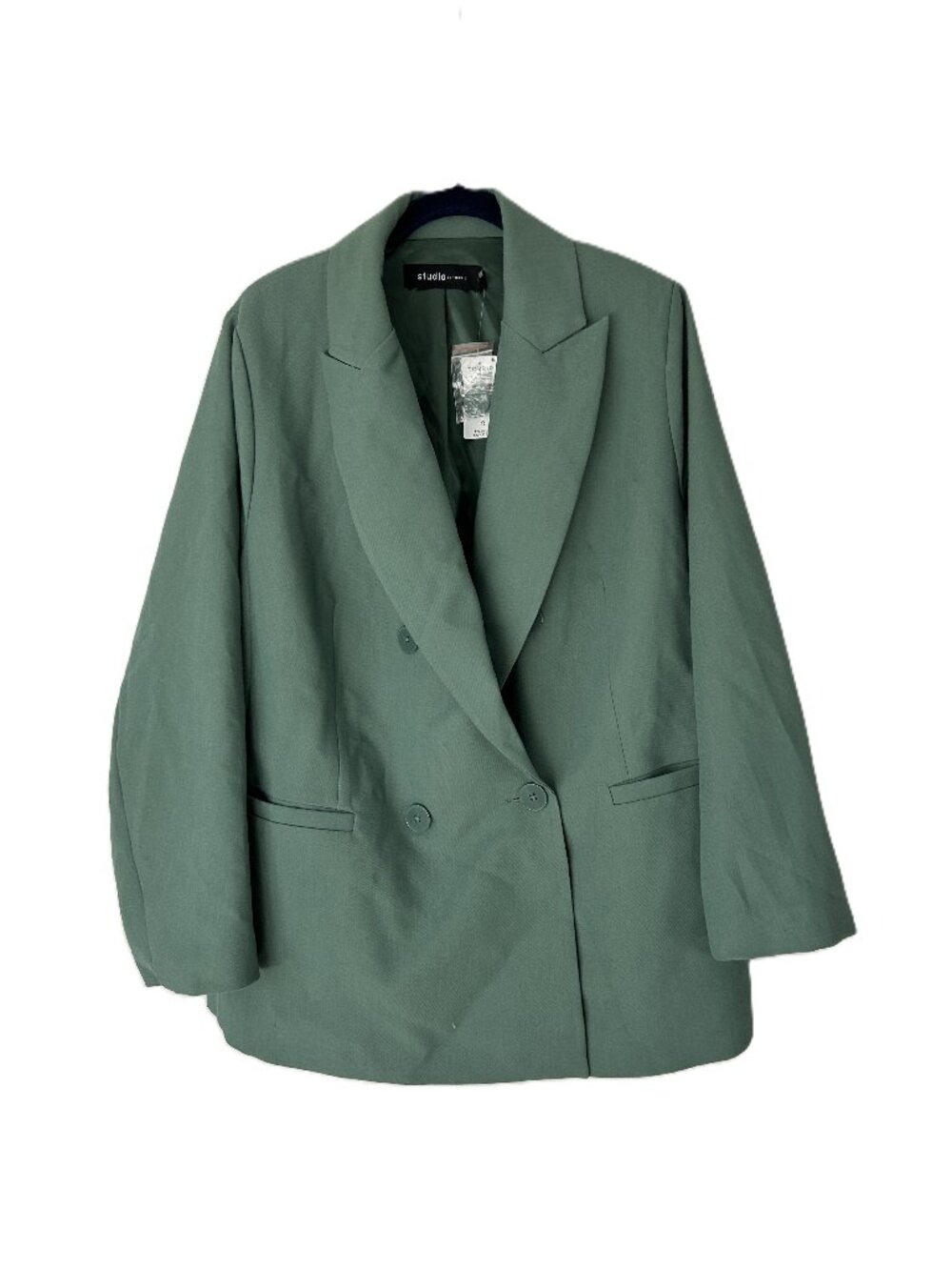 Studio by torrid Twill Relaxed Menswear Blazer Green 12 NWT